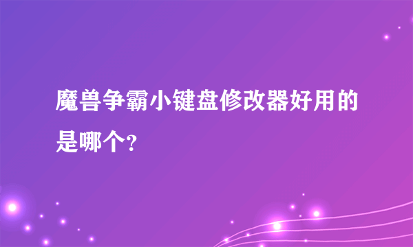 魔兽争霸小键盘修改器好用的是哪个？