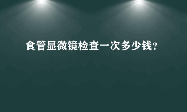 食管显微镜检查一次多少钱？