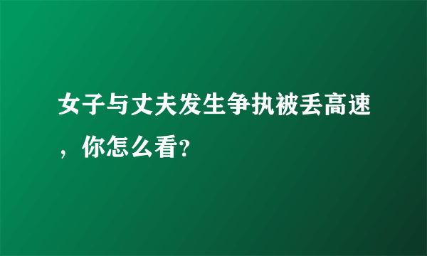 女子与丈夫发生争执被丢高速，你怎么看？