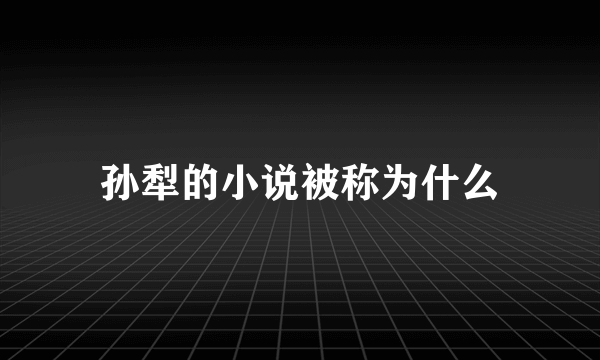 孙犁的小说被称为什么