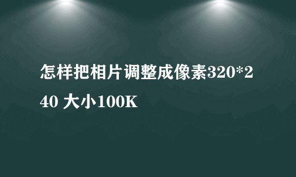 怎样把相片调整成像素320*240 大小100K