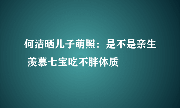 何洁晒儿子萌照：是不是亲生 羡慕七宝吃不胖体质