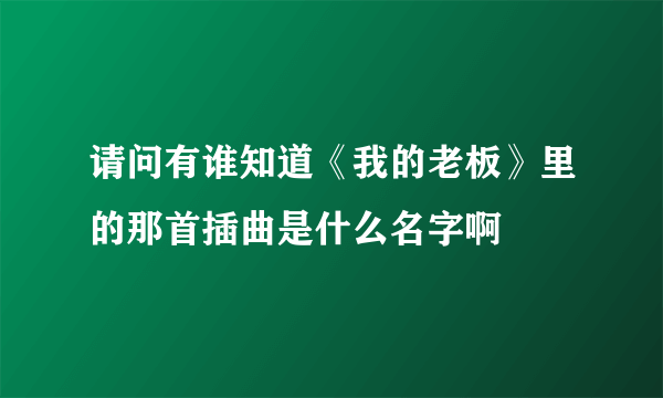 请问有谁知道《我的老板》里的那首插曲是什么名字啊