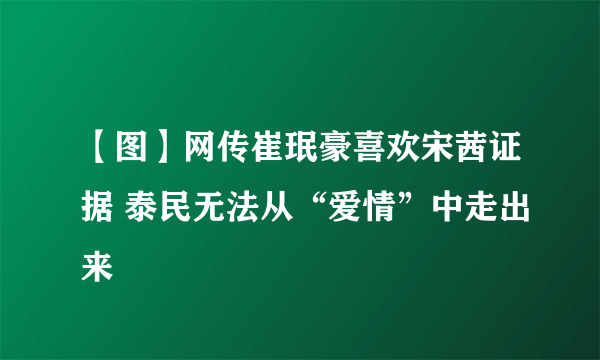 【图】网传崔珉豪喜欢宋茜证据 泰民无法从“爱情”中走出来