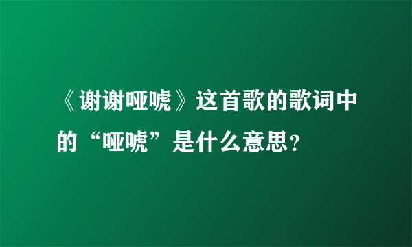 《谢谢哑唬》这首歌的歌词中的“哑唬”是什么意思？