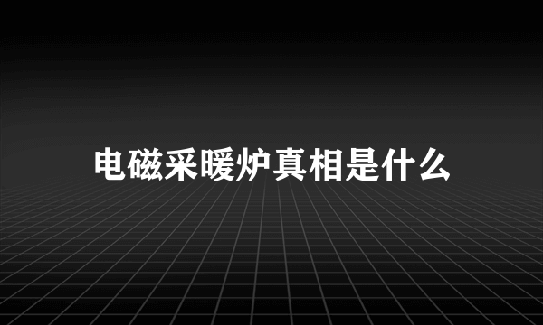 电磁采暖炉真相是什么