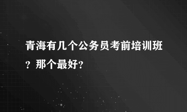 青海有几个公务员考前培训班？那个最好？