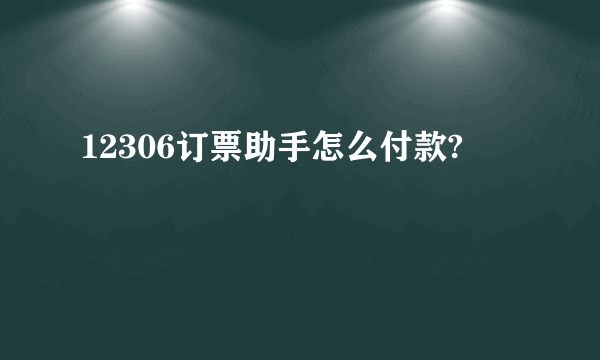 12306订票助手怎么付款?