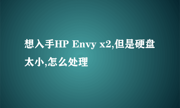 想入手HP Envy x2,但是硬盘太小,怎么处理