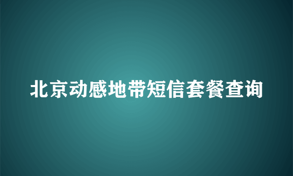 北京动感地带短信套餐查询