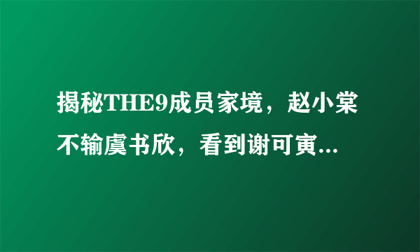 揭秘THE9成员家境，赵小棠不输虞书欣，看到谢可寅让人心酸