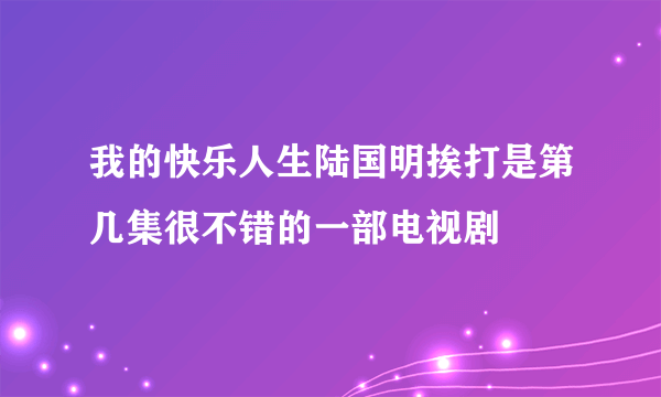 我的快乐人生陆国明挨打是第几集很不错的一部电视剧