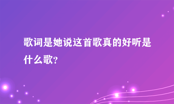 歌词是她说这首歌真的好听是什么歌？