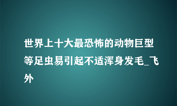 世界上十大最恐怖的动物巨型等足虫易引起不适浑身发毛_飞外