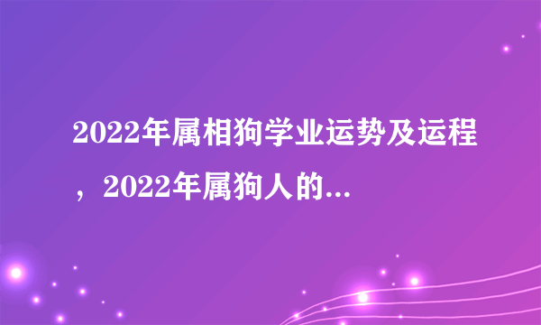 2022年属相狗学业运势及运程，2022年属狗人的全年运势