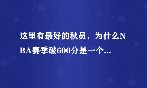 这里有最好的秋员，为什么NBA赛季破600分是一个里程碑？