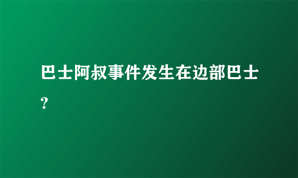 巴士阿叔事件发生在边部巴士？