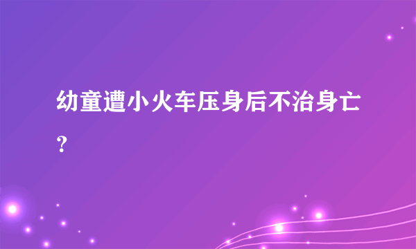 幼童遭小火车压身后不治身亡？