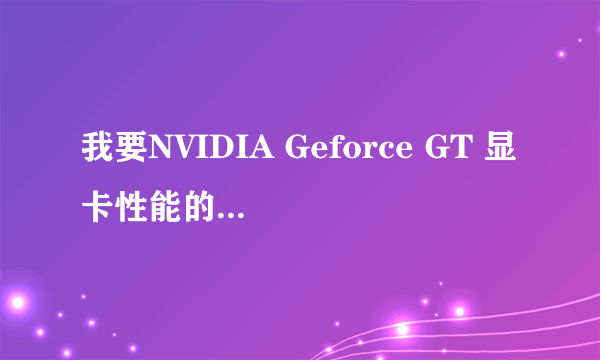 我要NVIDIA Geforce GT 显卡性能的名次 全部