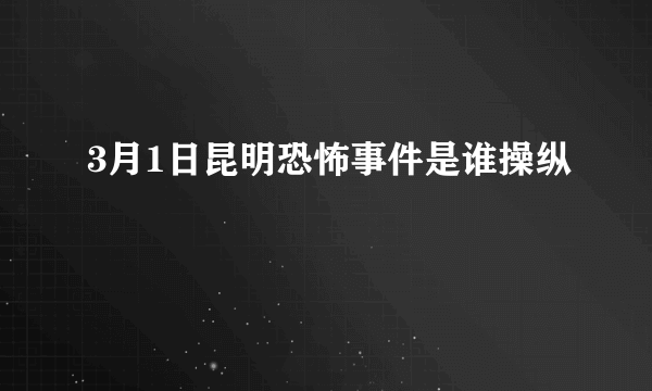 3月1日昆明恐怖事件是谁操纵