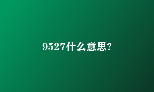 9527什么意思?