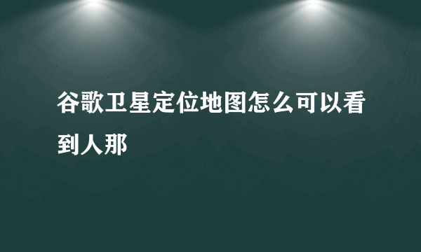 谷歌卫星定位地图怎么可以看到人那