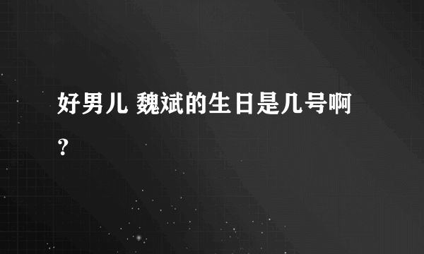 好男儿 魏斌的生日是几号啊？