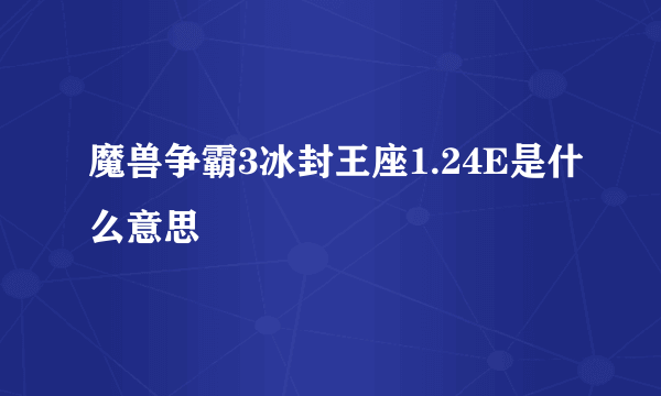 魔兽争霸3冰封王座1.24E是什么意思