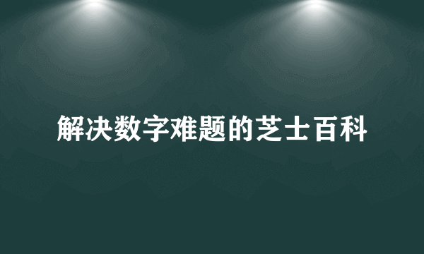 解决数字难题的芝士百科