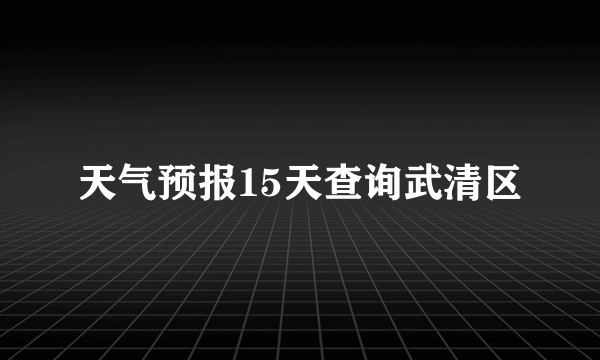 天气预报15天查询武清区