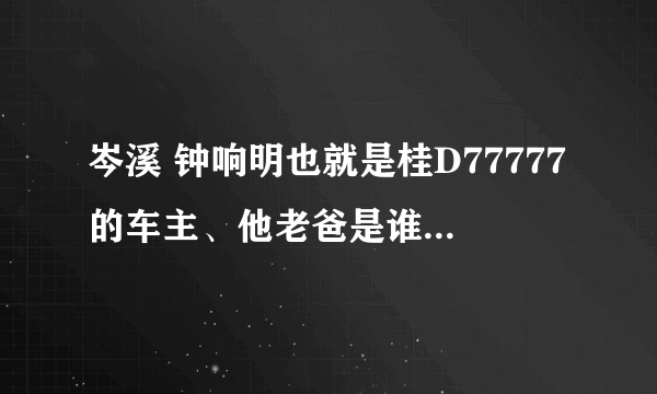 岑溪 钟响明也就是桂D77777的车主、他老爸是谁？哪个集团的老总