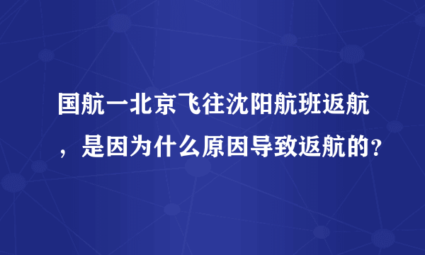 国航一北京飞往沈阳航班返航，是因为什么原因导致返航的？