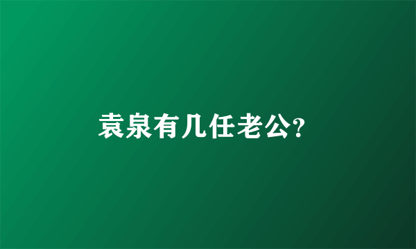 袁泉有几任老公？