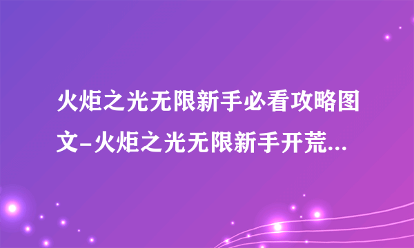 火炬之光无限新手必看攻略图文-火炬之光无限新手开荒职业推荐注意事项