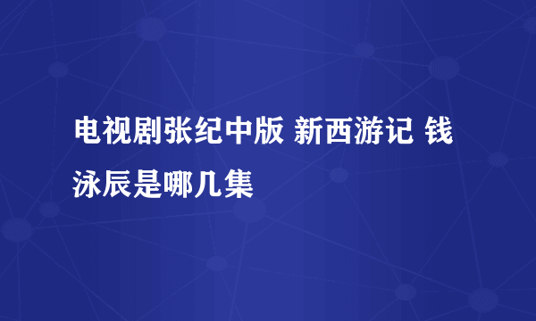 电视剧张纪中版 新西游记 钱泳辰是哪几集