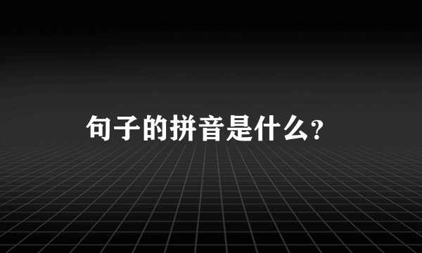 句子的拼音是什么？