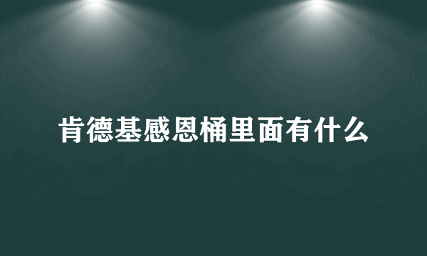 肯德基感恩桶里面有什么