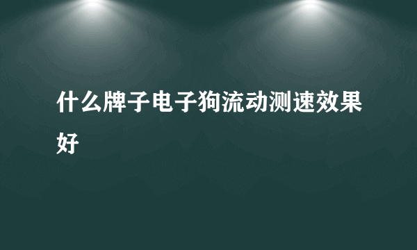 什么牌子电子狗流动测速效果好