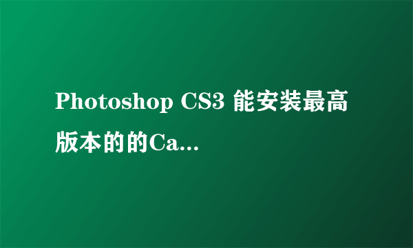 Photoshop CS3 能安装最高版本的的Camera raw 是哪个版本???(最低也得能打开NEF文件)