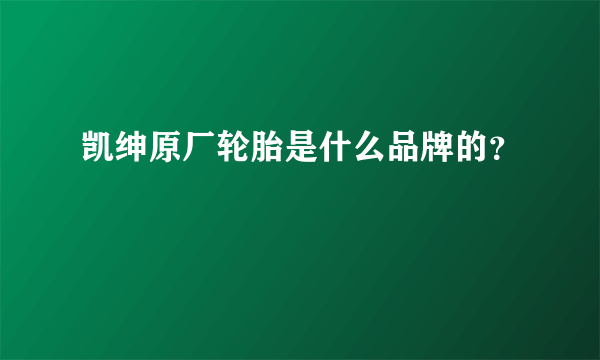 凯绅原厂轮胎是什么品牌的？