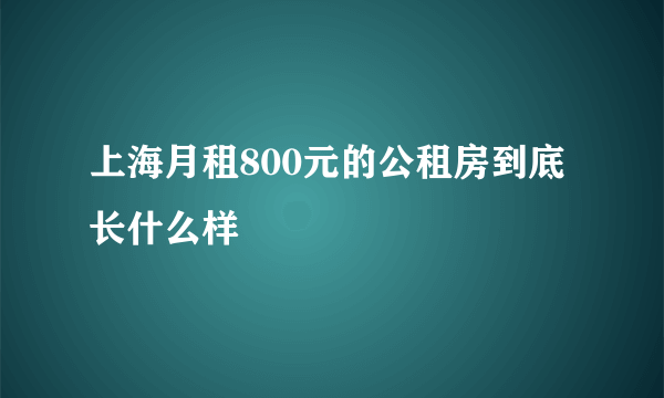 上海月租800元的公租房到底长什么样