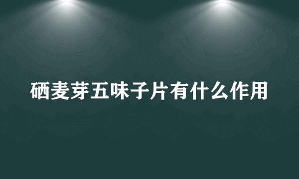 硒麦芽五味子片有什么作用