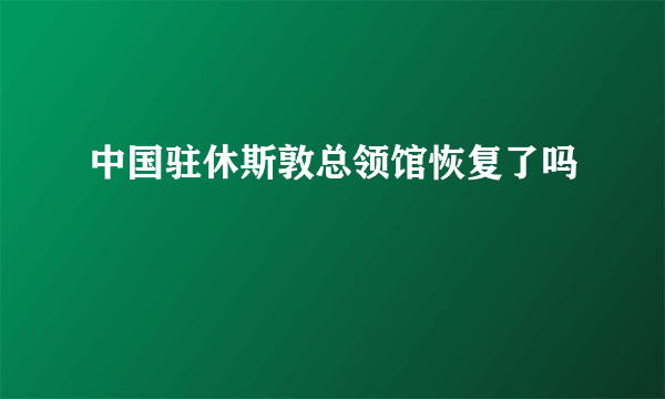 中国驻休斯敦总领馆恢复了吗