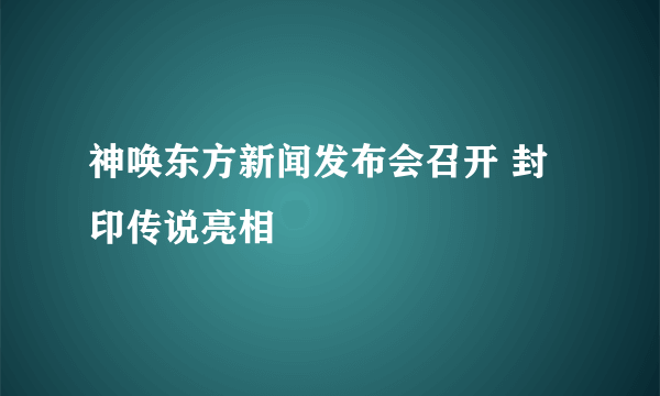 神唤东方新闻发布会召开 封印传说亮相