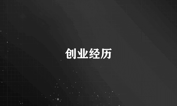 创业经历