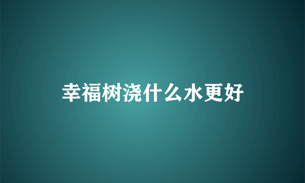 幸福树浇什么水更好