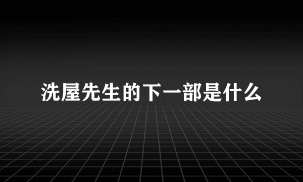 洗屋先生的下一部是什么