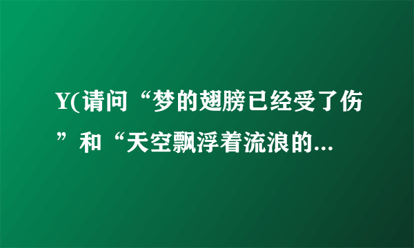 Y(请问“梦的翅膀已经受了伤”和“天空飘浮着流浪的白云”是出自那一首歌？)