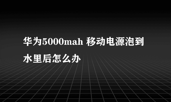 华为5000mah 移动电源泡到水里后怎么办