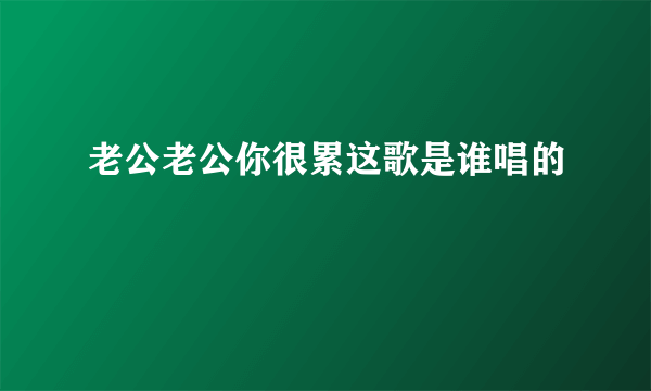 老公老公你很累这歌是谁唱的